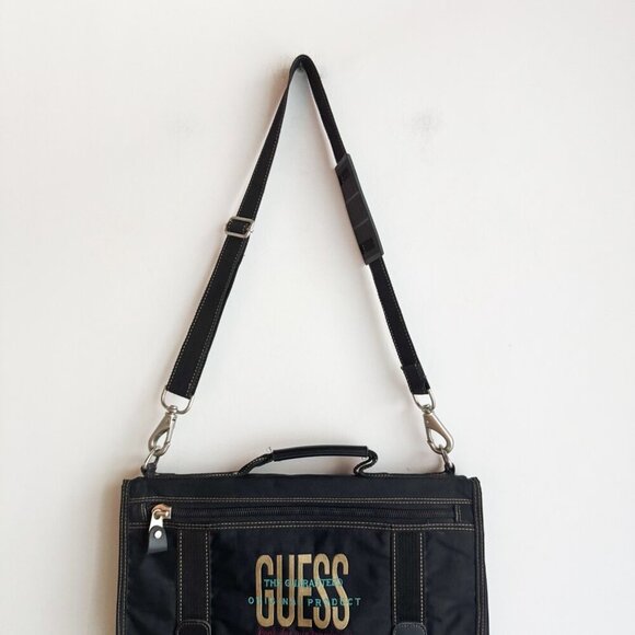 Vintage GUESS Nylon Large Spellout Book Messanger Bag - Picture 4 of 5